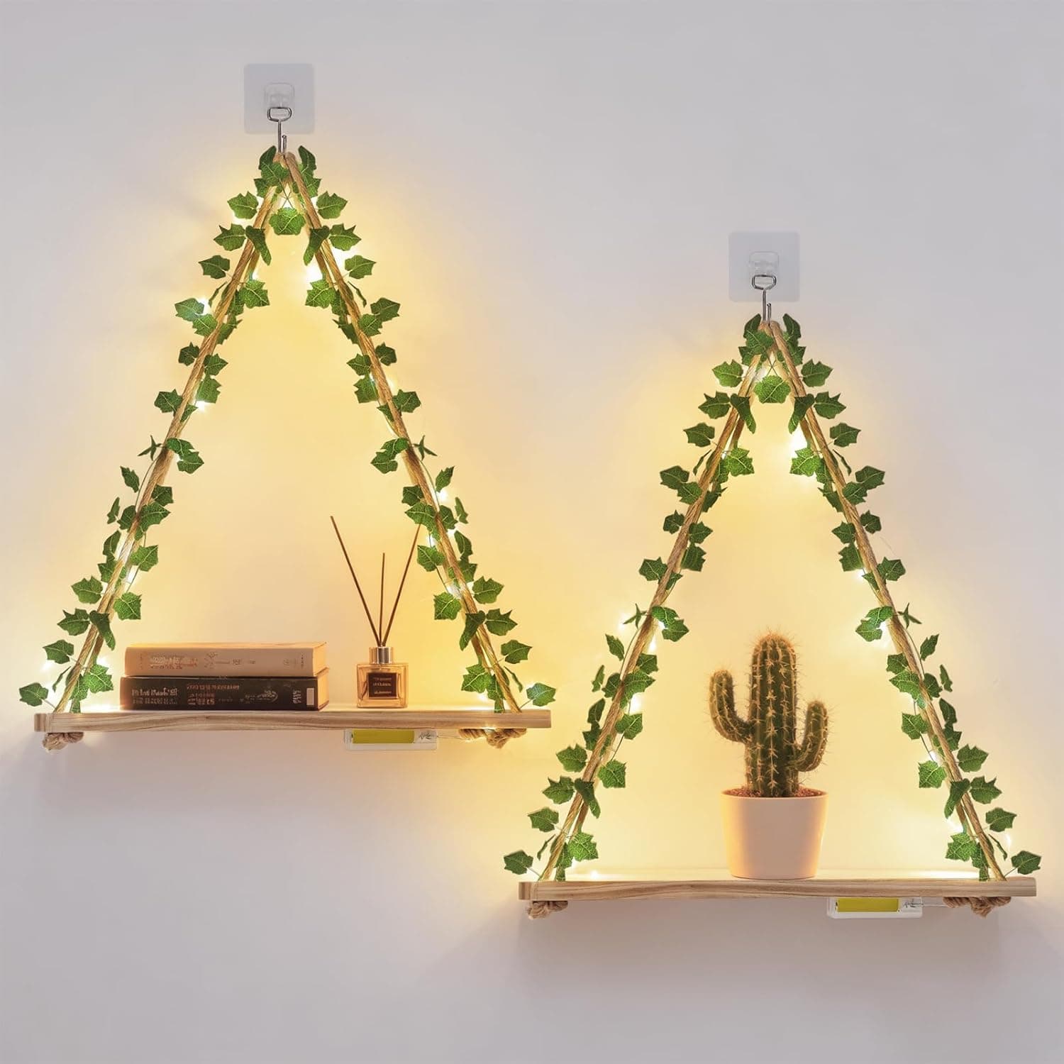 Floating Shelves with LED Lights